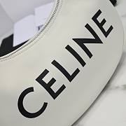  Celine Ava Logo White Calfskin Leather Bag - 6