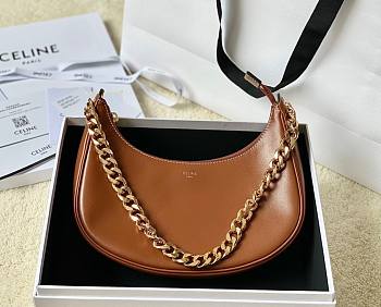 Celine Ava Tan Calfskin Leather Chain Bag