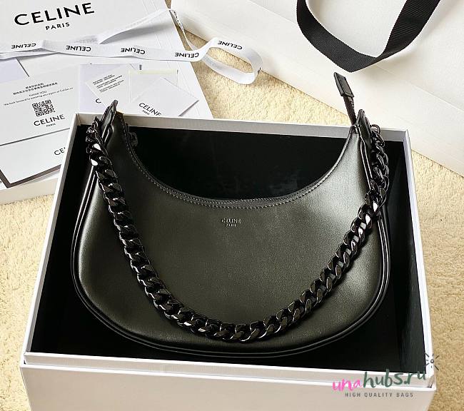 Celine Ava Black Calfskin Leather Chain Bag - 1