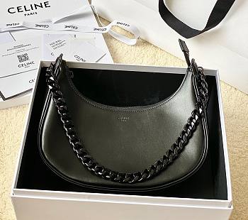 Celine Ava Black Calfskin Leather Chain Bag