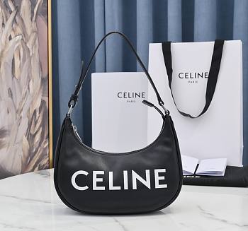Celine Ava Logo Black Calfskin Leather Bag