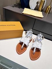 Louis Vuitton White Lock It Flat Sandals - 6