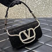 Valentino Garavani Locò black small beaded shoulder bag - 2