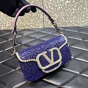 Valentino Garavani Locò purple small beaded shoulder bag - 4