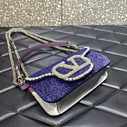 Valentino Garavani Locò purple small beaded shoulder bag - 6