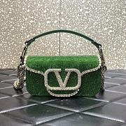 Valentino Garavani Locò green small beaded shoulder bag - 1