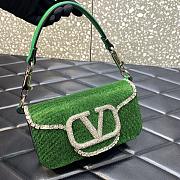 Valentino Garavani Locò green small beaded shoulder bag - 4