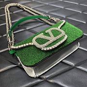 Valentino Garavani Locò green small beaded shoulder bag - 5