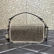 Valentino Garavani Locò silver small beaded shoulder bag - 2