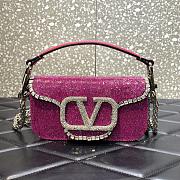 Valentino Garavani Locò pink small beaded shoulder bag - 1