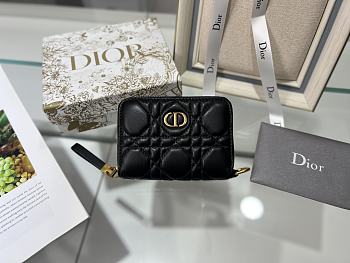 Dior black short zipper wallet