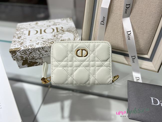 Dior white short zipper wallet - 1