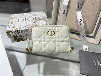 Dior white short zipper wallet