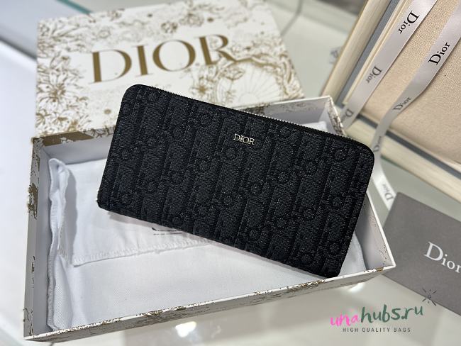 Dior black monogram long wallet - 1