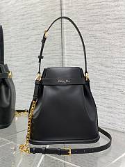 Dior C'est Golden Saddle CD-Embossed Black Calfskin Bag - 4