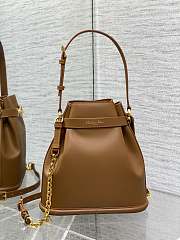 Dior C'est Golden Saddle CD-Embossed Brown Calfskin Bag - 5