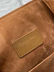 Dior C'est Golden Saddle CD-Embossed Brown Calfskin Bag - 4