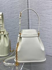 Dior C'est Golden Saddle CD-Embossed White Calfskin Bag - 3