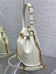 Dior C'est Golden Saddle CD-Embossed White Calfskin Bag - 4