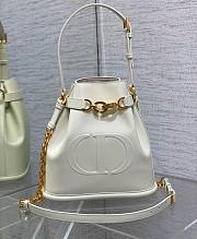 Dior C'est Golden Saddle CD-Embossed White Calfskin Bag - 1