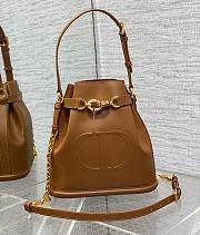 Dior C'est Golden Saddle CD-Embossed Brown Calfskin Bag - 1