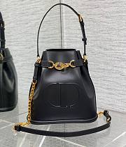 Dior C'est Golden Saddle CD-Embossed Black Calfskin Bag - 1