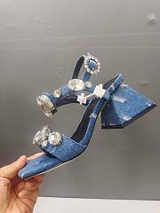 DOLCE & GABBANA Stone Embellished denim heeled Sandals - 5