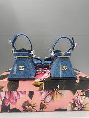 DOLCE & GABBANA Stone Embellished denim heeled Sandals - 6