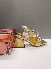 DOLCE & GABBANA Stone Embellished gold heeled Sandals - 6