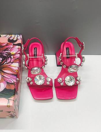 DOLCE & GABBANA Stone Embellished pink heeled Sandals