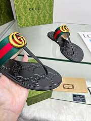 Gucci GG Thong Black Sandals - 2