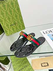 Gucci GG Thong Black Sandals - 5