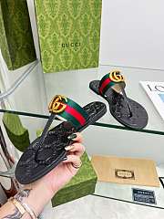 Gucci GG Thong Black Sandals - 6