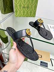 Gucci Double G thong black sandal 02 - 6