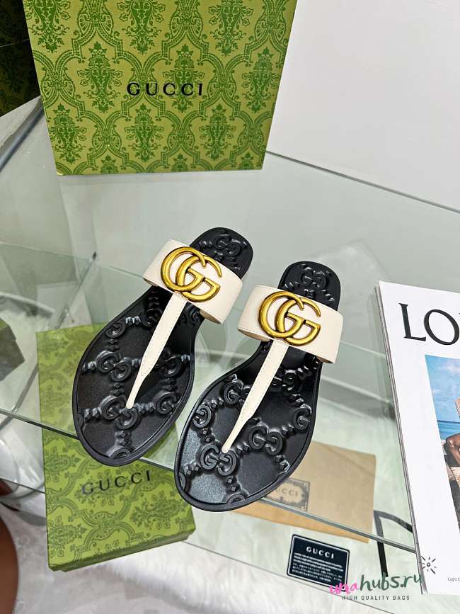 Gucci Double G thong black sandal 03 - 1