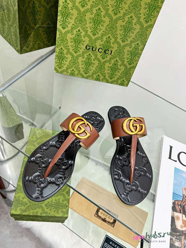 Gucci Double G thong black sandal 04 - 1