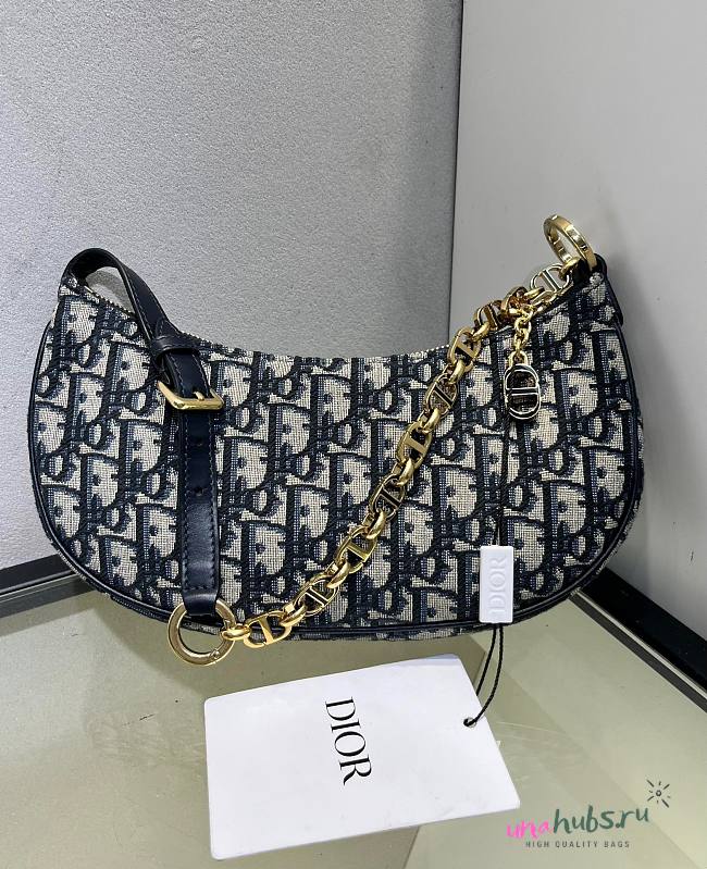 Dior CD Lounge Blue Oblique Jacquard Bag - 1