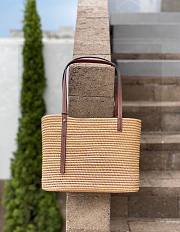 LOEWE X Paula's Ibiza Square Raffia Basket Tote Bag - 3