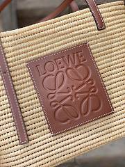 LOEWE X Paula's Ibiza Square Raffia Basket Tote Bag - 5