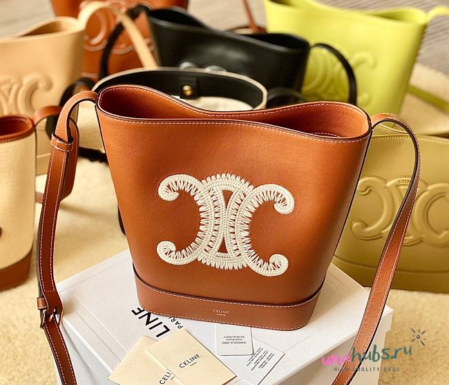 Celine Small Cuir Triomphe Embroidery Bucket - 1