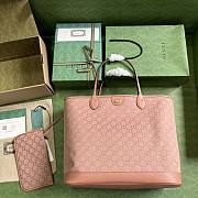 Gucci Ophidia Pink GG Large Tote Bag  - 2