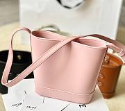 Celine Small Cuir Triomphe Embroidery Pink Bucket - 5