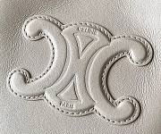 Celine Small Cuir Triomphe Embroidery White-Off Bucket - 3