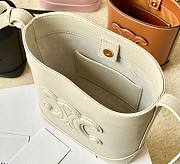 Celine Small Cuir Triomphe Embroidery White-Off Bucket - 2