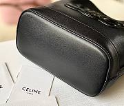 Celine Small Cuir Triomphe Embroidery Black Bucket - 4