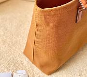 Celine Horizontal Cabas Canvas Logo Print Brown Leather Bag - 6