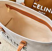 Celine Horizontal Cabas Canvas Logo Print White Bag - 5