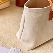 Celine Horizontal Cabas Canvas Logo Print White Bag - 4