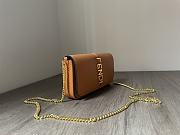 Fendi Logo Lettering Chain-link brown Wallet - 6