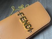 Fendi Logo Lettering Chain-link brown Wallet - 3